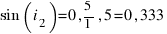 sin(i_2) = 0,5 / 1,5 = 0,333