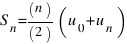 S_n = (n)/(2)(u_0 + u_n)