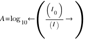 A = log_{10} left( (I_0)/(I) right)