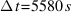 Delta{t} = 5580 s