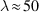 lambda approx 50
