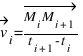 vec{v}_{i} = vec{M_{i}M_{i+1}} / {t_{i+1} - t_{i}}