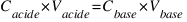 C_{acide} * V_{acide} = C_{base} * V_{base}