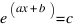 e^(ax + b) = c