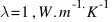 \lambda = 1 \, W.m^-1.K^-1