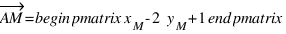 vec{AM} = \begin{pmatrix} x_M - 2 \\ y_M + 1 \end{pmatrix}