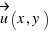 vec{u} (x, y)