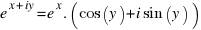 e^{x+iy} = e^x . (cos(y) + i sin(y))