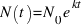 N (t) = N _0 e ^kt