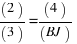(2)/(3) = (4)/(BJ)