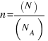 n = (N) / (N_A)