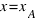 x = x_A