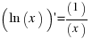 (ln(x))prime = (1)/(x)