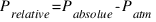P_{relative} = P_{absolue} - P_{atm}