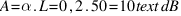 A = alpha . L = 0,2 . 50 = 10  text{dB}