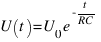 U(t) = U_0 e^{-t/RC}