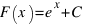 F (x) = e^x + C