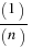 (1)/(n)