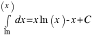 int ln(x)  dx = x ln(x) - x + C