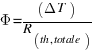 Phi = (Delta T)/(R_{th,totale)}