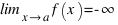 \lim_{x right a} f(x) = -infty
