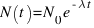 N (t) = N _0 e^{-lambda t}