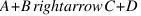 A + B rightarrow C + D