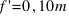 f prime = 0,10 m