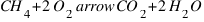 CH_4 + 2O_2 \ arrow CO_2 + 2H_2O