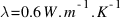 lambda = 0.6 W.m^{-1}.K^{-1}
