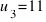 u_3 = 11