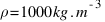 rho = 1000 kg.m^{-3}