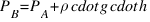 P_B = P_A + rho cdot g cdot h