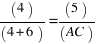 (4)/(4+6) = (5)/(AC)