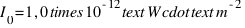 I_0 = 1{,}0 \times 10^{-12} \text{ W} \cdot \text{m}^{-2}