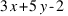 3x + 5y - 2