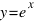 y = e ^ x