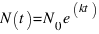 N (t) = N _0 e^(kt)