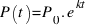 P(t) = P_0 . e^{kt}