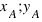 x_A ; y_A