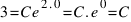 3 = C e^{2 . 0} = C . e^0 = C
