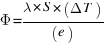 Phi = lambda * S * (Delta T) / (e)