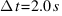 Delta{t} = 2.0 s