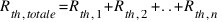 R_{th,totale} = R_{th,1} + R_{th,2} + .. + R_{th,n}