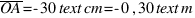 overline{OA}=-30 text{cm}=-0,30 text{m}