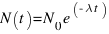 N (t) = N _0 e^( - lambda t)