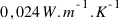 0,024  W . m^{-1} . K^{-1}